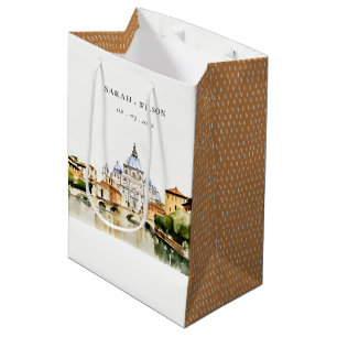 Bolsa De Regalo Mediana Boda del paisaje acuático de la Ciudad del Vatican