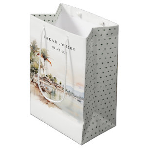 Bolsa De Regalo Mediana Boda del paisaje acuático de Montego Bay Jamaica