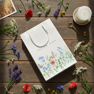 Bolsa De Regalo Mediana Boda en pradera de flores silvestres rústica