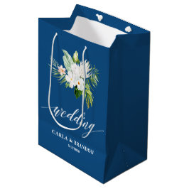Bolsa De Regalo Mediana Boda Floral Azul