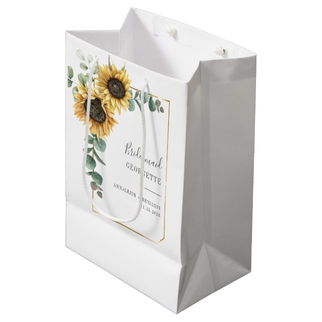 Bolsa De Regalo Mediana Boda Floral de Eucalyptus (Angulo Anverso)