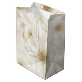 Bolsa De Regalo Mediana Boda Floral Marfil Abstracto