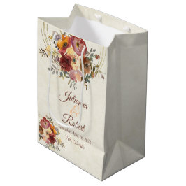 Bolsa De Regalo Mediana Boda floral y de oro de otoño