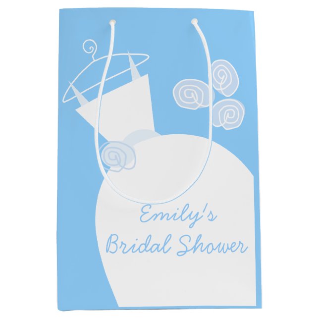 Bolsa De Regalo Mediana Boda Gown Blue Bridal Shower medium (Anverso)