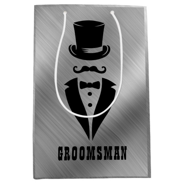 Bolsa De Regalo Mediana Boda Groomsman (Anverso)