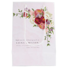 Bolsa De Regalo Mediana Boda medio de flores de rosa blanca rosa roja boho