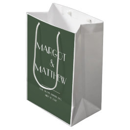 Bolsa De Regalo Mediana Boda minimalista escandinava en verde musgo oscuro