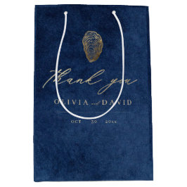 Bolsa De Regalo Mediana Boda náutica moderna de azul marino