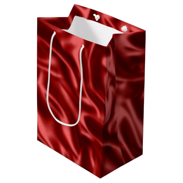 Bolsa De Regalo Mediana Boda Passion Red Faux Satin (Angulo Anverso)