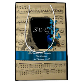 Bolsa De Regalo Mediana Boda personalizado romántico parisino