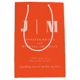 Bolsa De Regalo Mediana Boda Regalo Sencillo Naranja Rosa Minimalista