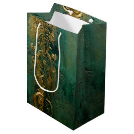 Bolsa De Regalo Mediana Boda Romántica Verde Esmeralda