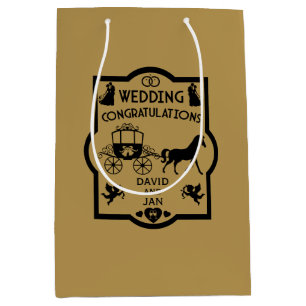Bolsa De Regalo Mediana Boda Romántico De Caballos Y Carros