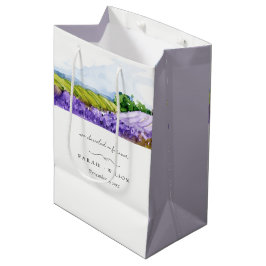 Bolsa De Regalo Mediana Boda Rústico Elegante de Campos de Lavanda de Acua