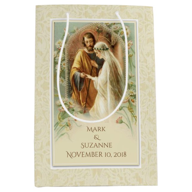 Bolsa De Regalo Mediana Boda Virgin Mary & St. Joseph (Anverso)