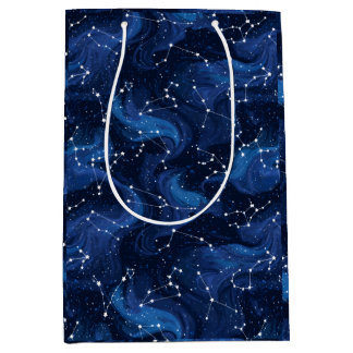 Bolsa De Regalo Mediana Boho Astrology Zodiac sign pattern on blue