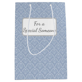 Bolsa De Regalo Mediana Boho Blue Delicate Shells