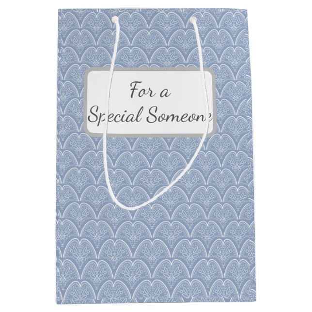 Bolsa De Regalo Mediana Boho Blue Delicate Shells (Anverso)