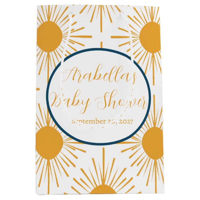 Bolsa De Regalo Mediana Boho Little Ray de Sun Neutral Baby Shower (Anverso)