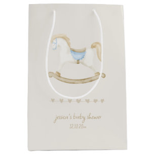 Bolsa De Regalo Mediana Boho Vintage Rocse Horse Cowboy Baby Shower