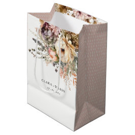 Bolsa De Regalo Mediana Boho Watercolor Fall Boda del Bunch floral de otoñ