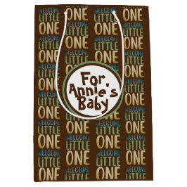 Bolsa De Regalo Mediana Boho "Welcome Little One" Baby Shower