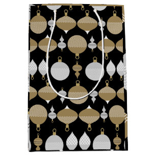 Bolsa De Regalo Mediana Bola decorativa de Navidades retro de oro