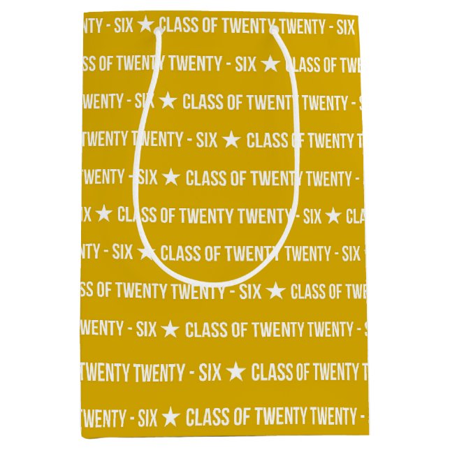 Bolsa De Regalo Mediana Bold Class of 2026 Graduation Pattern (Anverso)