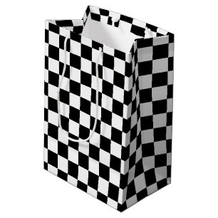 Bolsa De Regalo Mediana Bolso a cuadros blanco y negro intrépido del