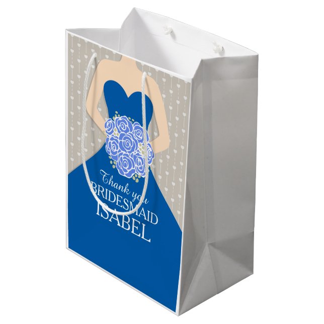 Bolsa De Regalo Mediana Bolso azul conocido de encargo de vestido de la (Angulo reverso)
