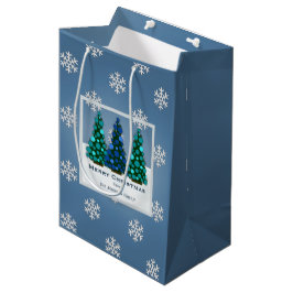 Bolsa De Regalo Mediana Bolso azul personalizado del regalo del árbol de