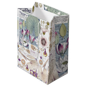 Bolsa De Regalo Mediana Bolso botánico del regalo de las flores de Nouvea