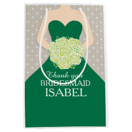 Bolsa De Regalo Mediana Bolso conocido de encargo del vestido del verde de