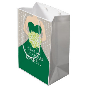 Bolsa De Regalo Mediana Bolso conocido de encargo del vestido del verde de