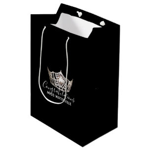 Bolsa De Regalo Mediana Bolso de plata del regalo de la corona de Srta.