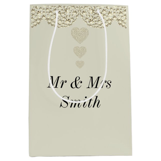 Bolsa De Regalo Mediana Bolso de regalo boda personalizado inusual para bo (Anverso)