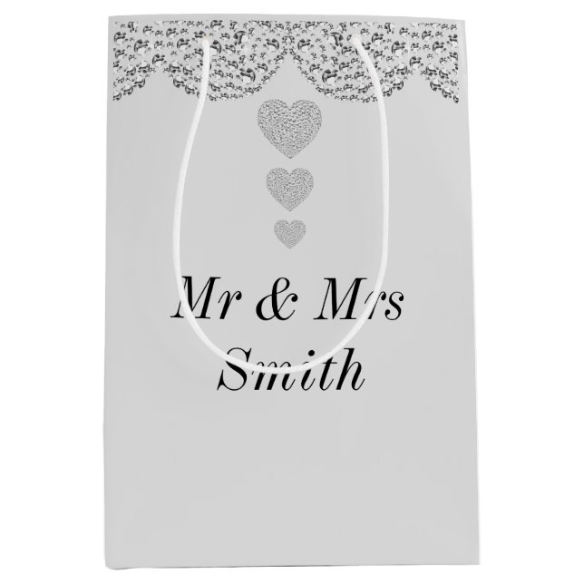 Bolsa De Regalo Mediana Bolso de regalo boda personalizado inusual para bo (Anverso)