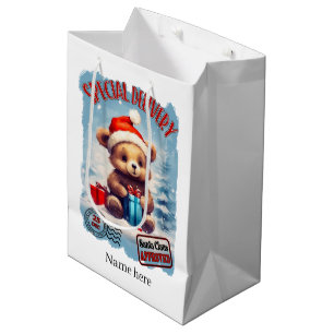 Bolsa De Regalo Mediana Bolso de regalo de entrega de Santa navideño festi