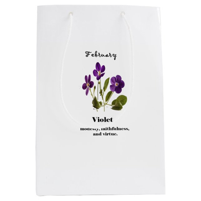 Bolsa De Regalo Mediana bolso de regalo de flor de nacimiento violeta (Anverso)