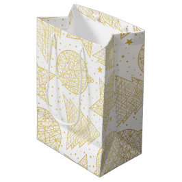 Bolsa De Regalo Mediana Bolso del oro y del regalo del modelo del navidad