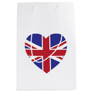 Bolsa De Regalo Mediana Bolso del regalo del corazón de Union Jack