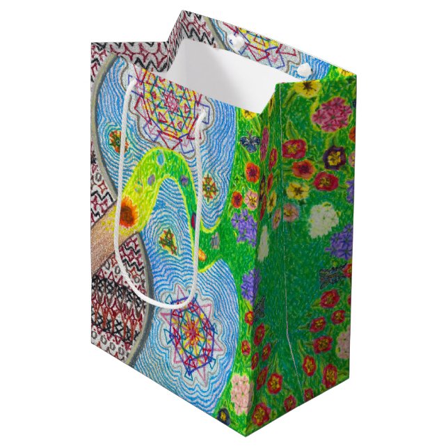 Bolsa De Regalo Mediana Bolso medio de la primavera de Nowruz y del regalo (Angulo Anverso)
