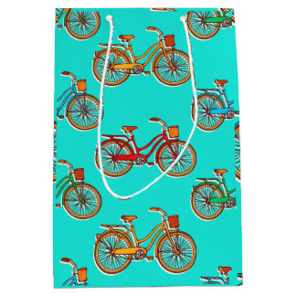 Bolsa De Regalo Mediana Bolso medio del regalo de la bicicleta azul clara