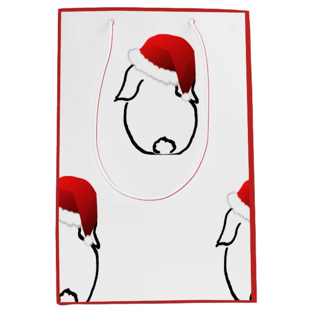 Bolsa De Regalo Mediana Bolso medio del regalo del conejito de Santa (Anverso)