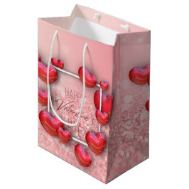 Bolsa De Regalo Mediana Bolso medio del regalo del purpurina rojo del