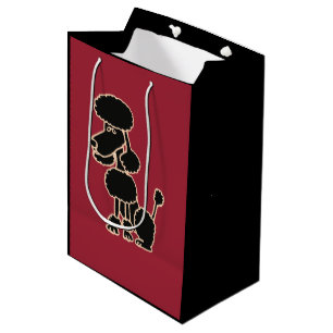 Bolsa De Regalo Mediana Bolso negro divertido del regalo del caniche
