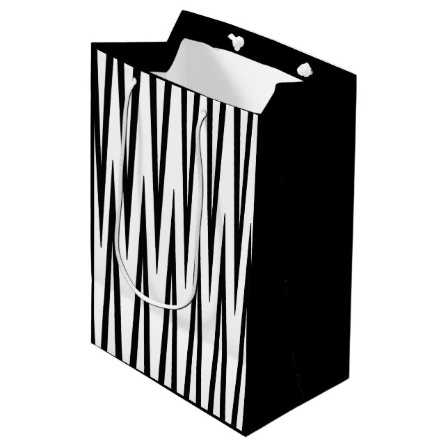 Bolsa De Regalo Mediana Bolso negro y blanco mediano del regalo (Angulo Anverso)
