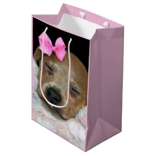 Bolsa De Regalo Mediana Bolso soñoliento del regalo del perro de la
