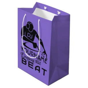 Bolsa De Regalo Mediana Bolsos de encargo del regalo del nombre y del