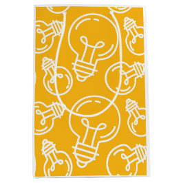 Bolsa De Regalo Mediana Bombillas de luz ideas modernas emprendedor blanco